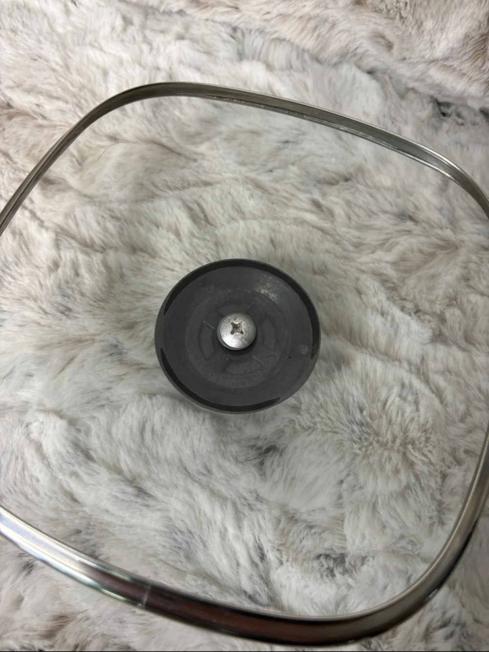 7” Square Glass Replacement Lid with Black Knob